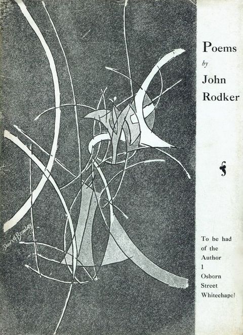 Cover of a book. The title is in a white strip along the right edge. The other five-sixths of the cover is a black and white reproduction of an abstract composition made up of swooping slivers and arcing lines.